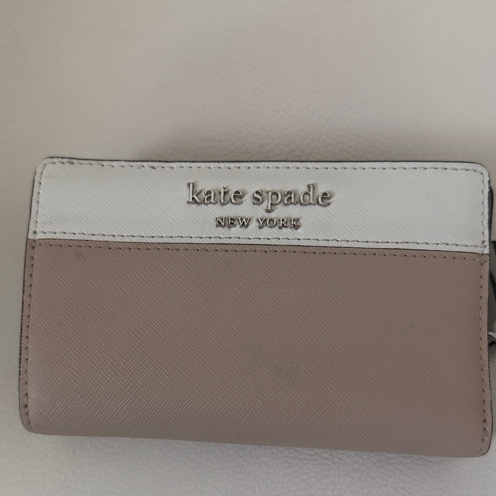Kate Spade White and Tan Wallet